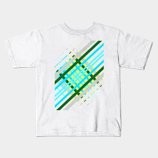 Geometric Pattern green modern mid century Kids T-Shirt